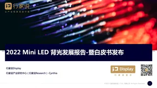 2022 Mini LED 背光发展报告-暨白皮书发布—行家说Research
